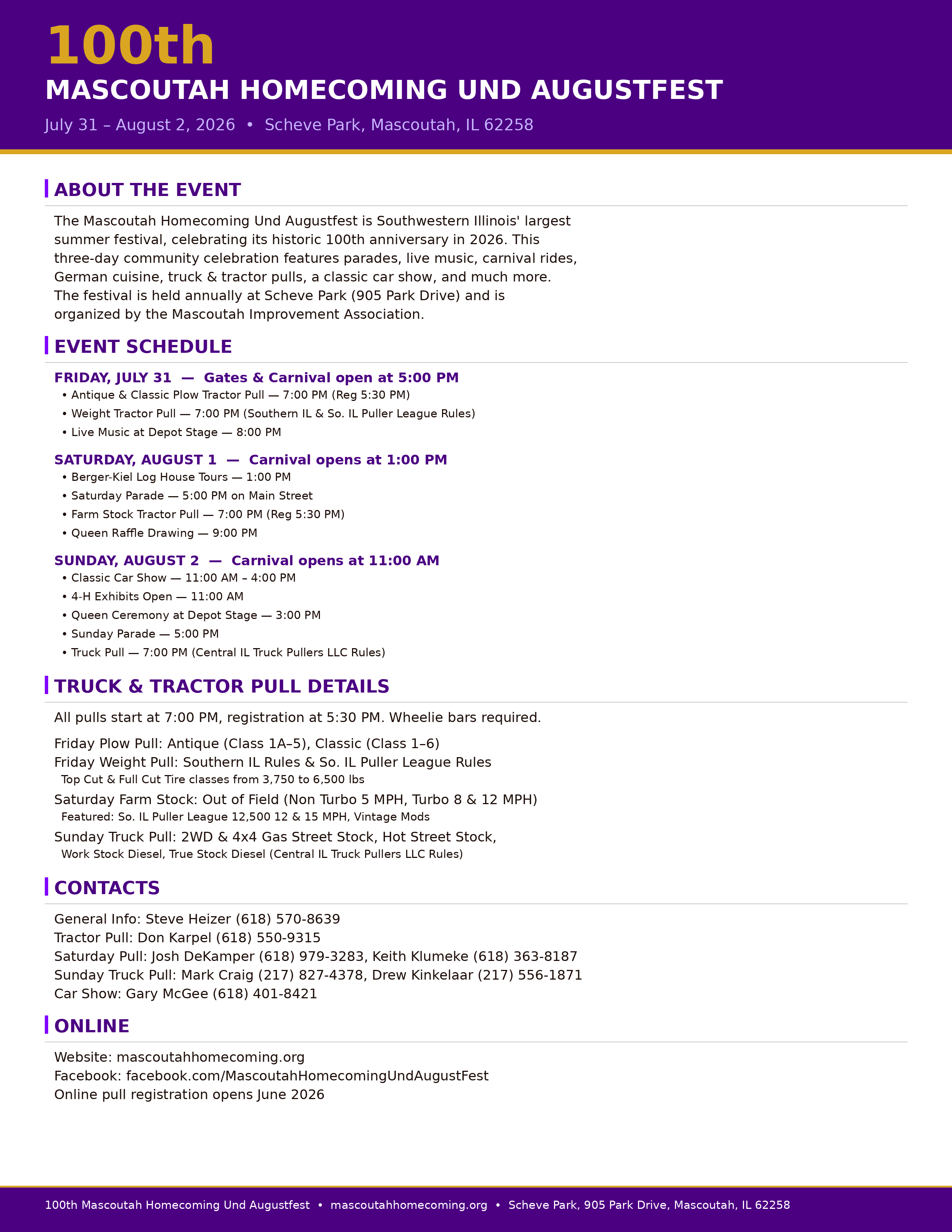 Event Fact Sheet